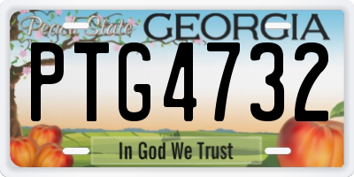GA license plate PTG4732
