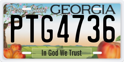 GA license plate PTG4736