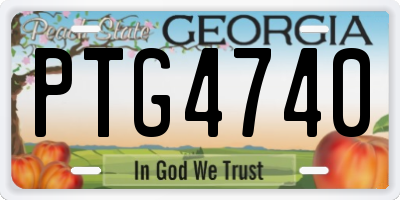 GA license plate PTG4740