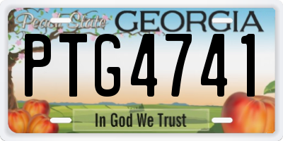 GA license plate PTG4741
