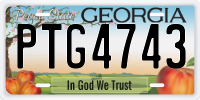 GA license plate PTG4743