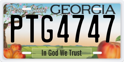 GA license plate PTG4747