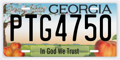 GA license plate PTG4750