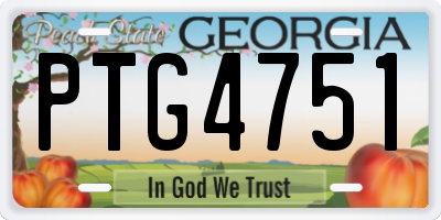 GA license plate PTG4751