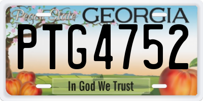 GA license plate PTG4752