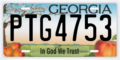 GA license plate PTG4753