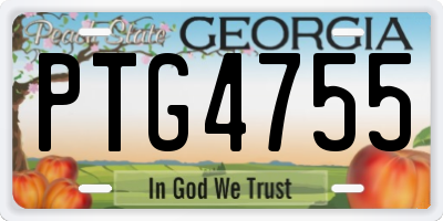 GA license plate PTG4755