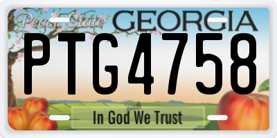 GA license plate PTG4758