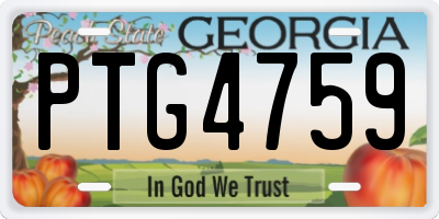 GA license plate PTG4759