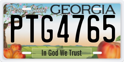 GA license plate PTG4765