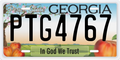 GA license plate PTG4767