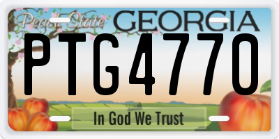 GA license plate PTG4770