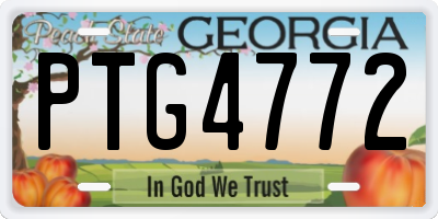 GA license plate PTG4772