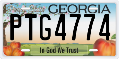 GA license plate PTG4774