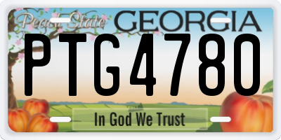 GA license plate PTG4780