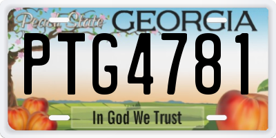 GA license plate PTG4781