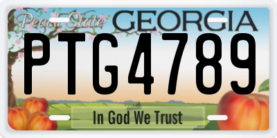 GA license plate PTG4789
