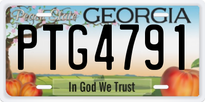 GA license plate PTG4791