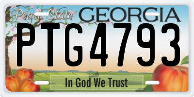 GA license plate PTG4793