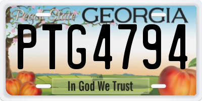GA license plate PTG4794