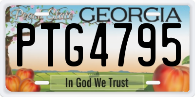 GA license plate PTG4795
