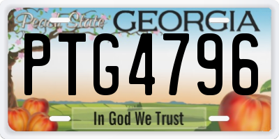 GA license plate PTG4796