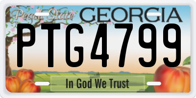 GA license plate PTG4799