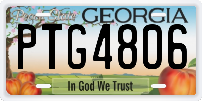 GA license plate PTG4806