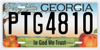 GA license plate PTG4810