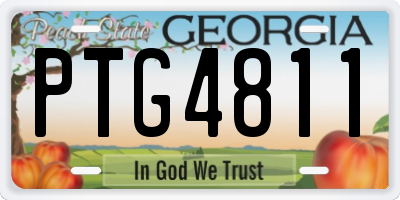 GA license plate PTG4811