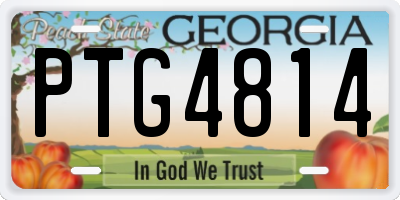 GA license plate PTG4814