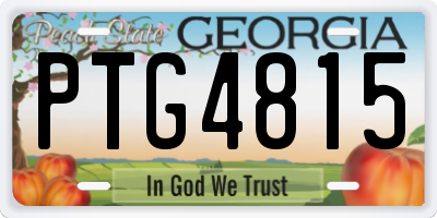 GA license plate PTG4815