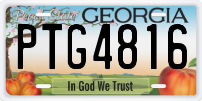 GA license plate PTG4816