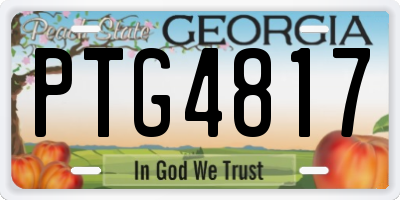 GA license plate PTG4817