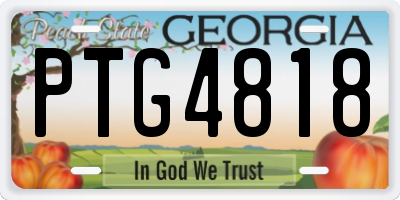 GA license plate PTG4818