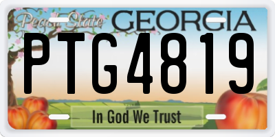 GA license plate PTG4819