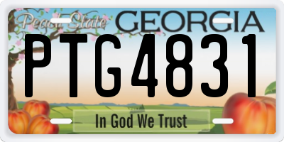 GA license plate PTG4831