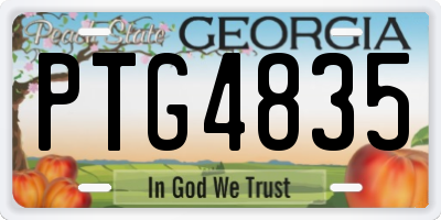 GA license plate PTG4835
