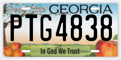 GA license plate PTG4838