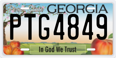 GA license plate PTG4849