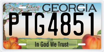GA license plate PTG4851