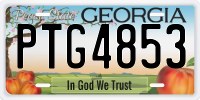 GA license plate PTG4853