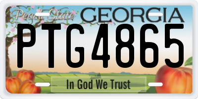GA license plate PTG4865