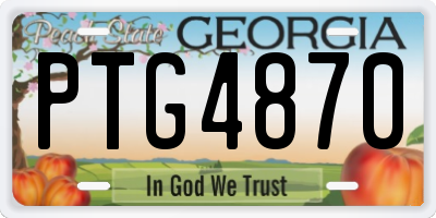 GA license plate PTG4870