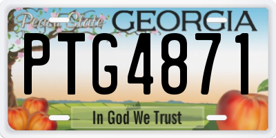 GA license plate PTG4871