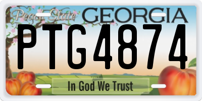 GA license plate PTG4874