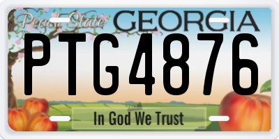 GA license plate PTG4876