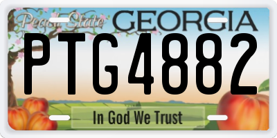 GA license plate PTG4882