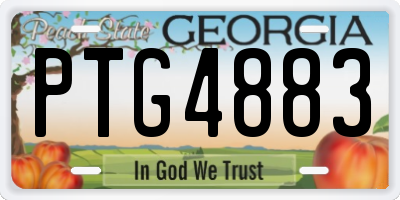 GA license plate PTG4883