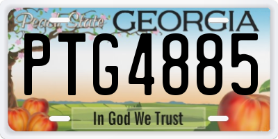 GA license plate PTG4885